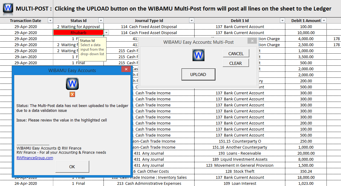 18. WIBAMU - Multi-Post, failed validation