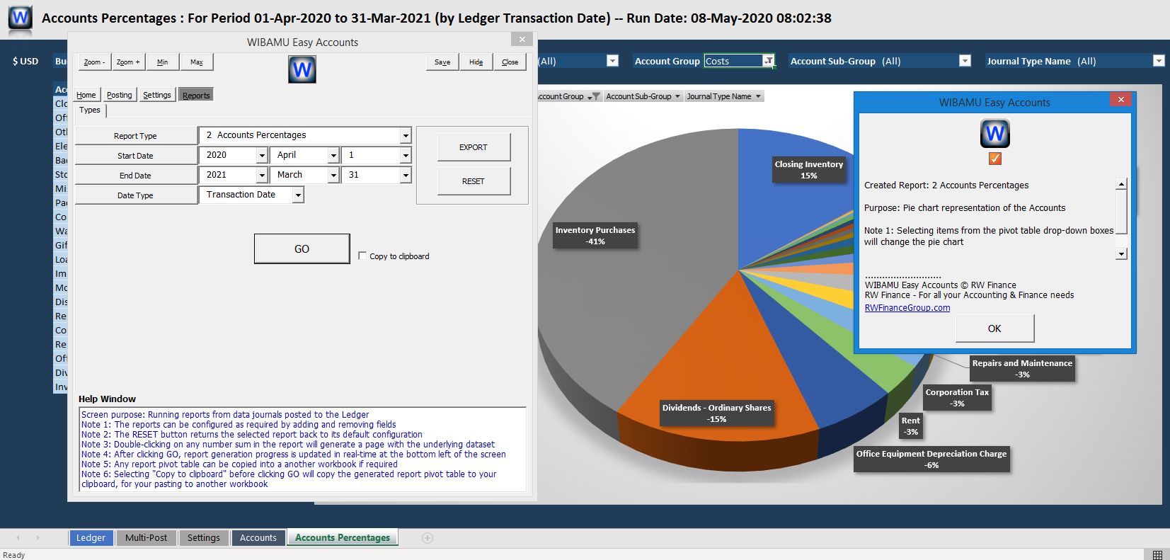 26. WIBAMU - Report 2, Accounts Percentages